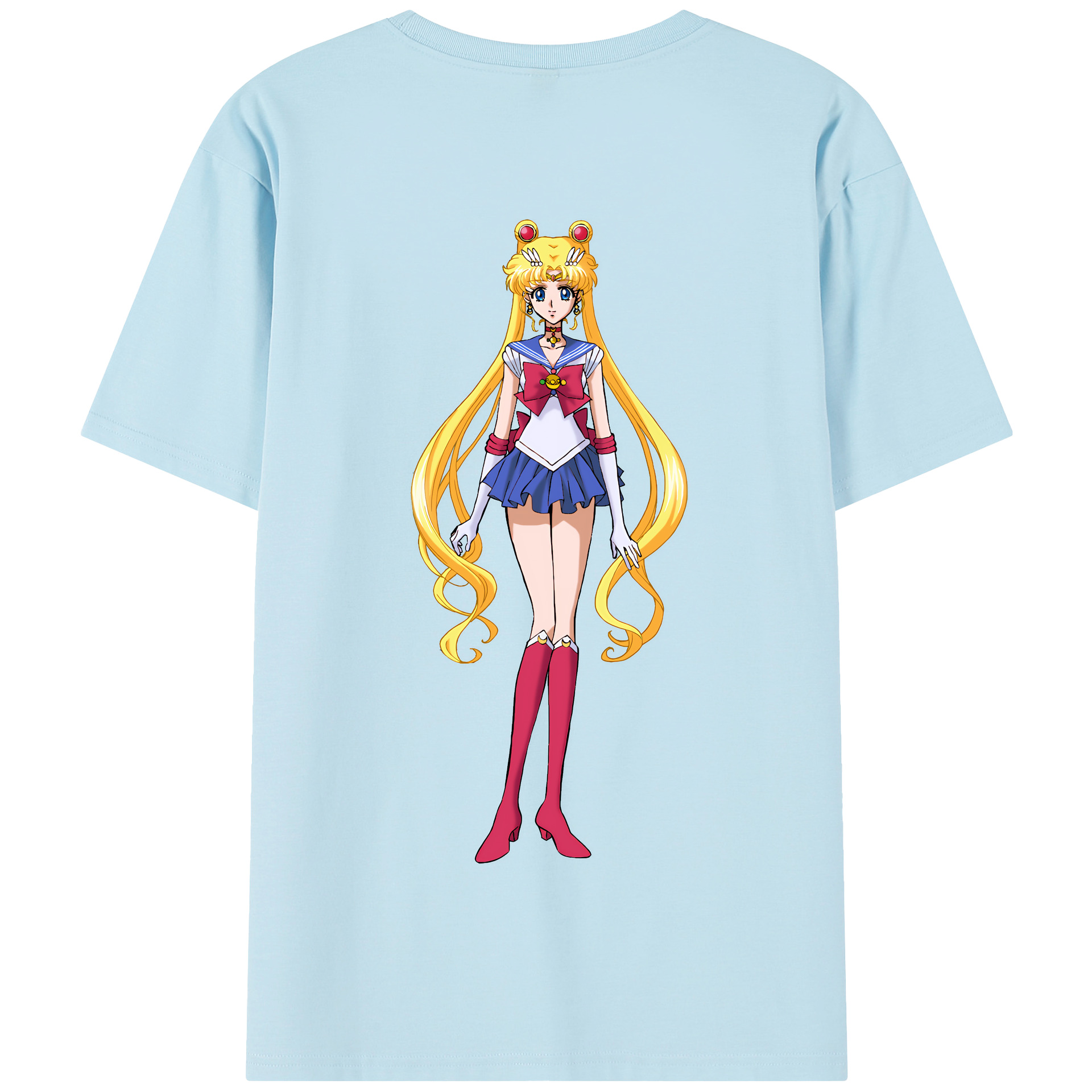 （画像用） 美少女戦士セーラームーン 月野 うさぎ つきの うさぎ Sailor Moon Tsukino Usagi 綿100％半袖Tシャツ（背面プリント）